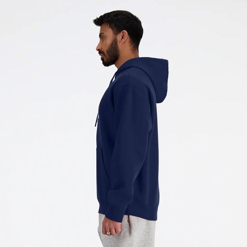 Bluză pentru bărbați New Balance Stacked Logo French Terry Hoodie navy 3