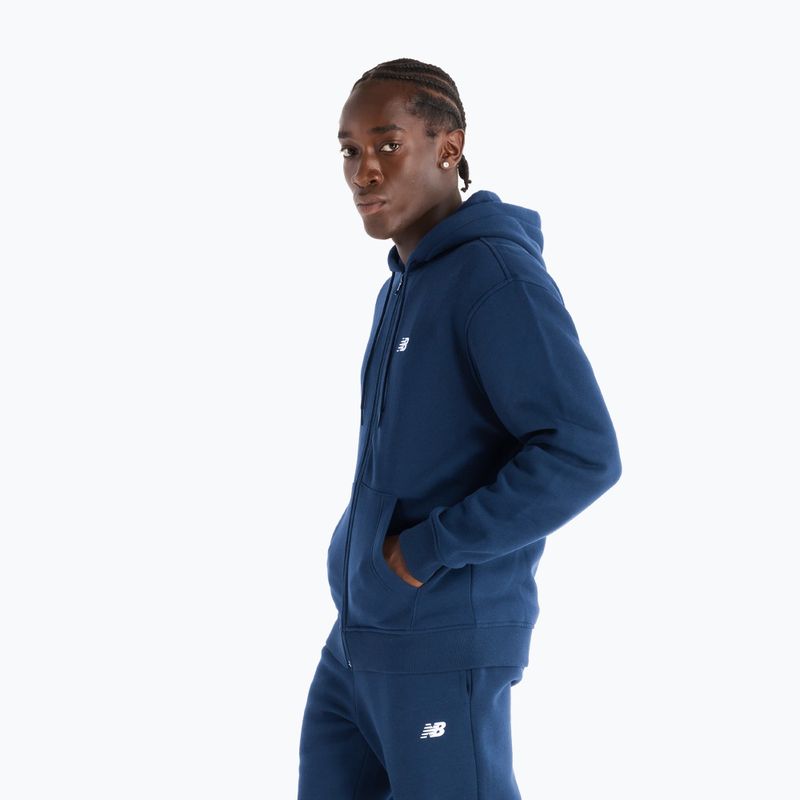 Hanorac pentru bărbați New Balance Core Brushed Full Zip navy 2