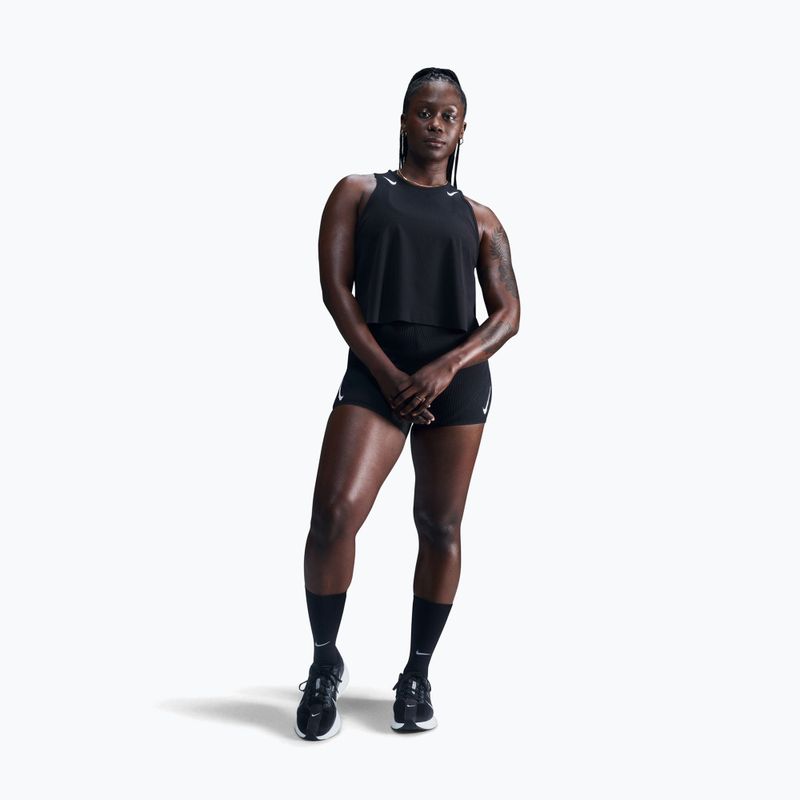 Tricou de alergare pentru femei Nike AeroSwift Dri-Fit ADV Cropped Tank Top black/white 2