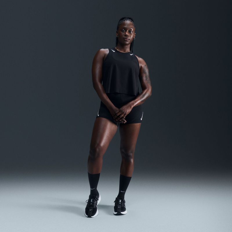 Tricou de alergare pentru femei Nike AeroSwift Dri-Fit ADV Cropped Tank Top black/white 8