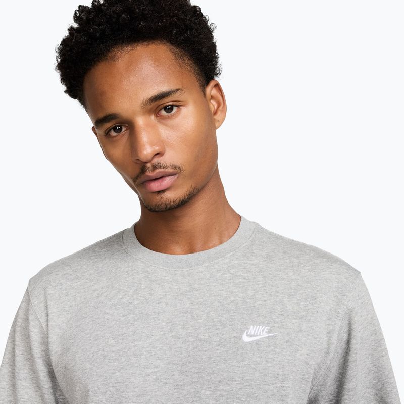 Bluză pentru bărbați Nike Club French Terry Crew dark grey heather/white 4