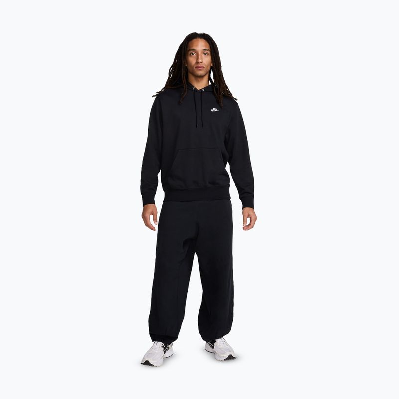 Hanorac pentru bărbați Nike Club French Terry Pullover Hoodie black/black/white 2