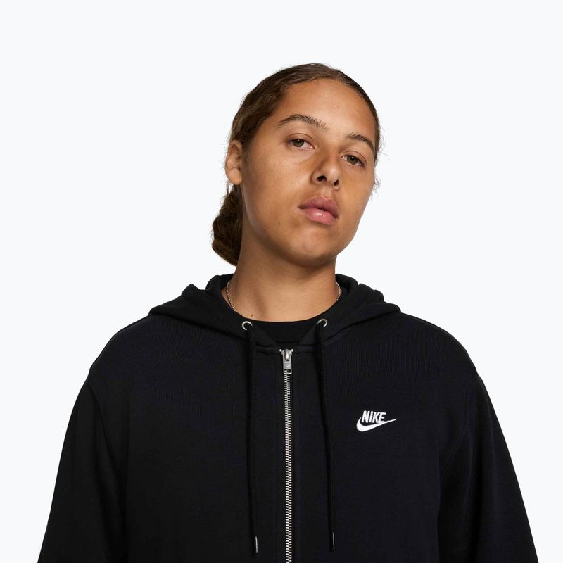 Bluză pentru bărbați Nike Club FZ Hoodie black/black/white 4