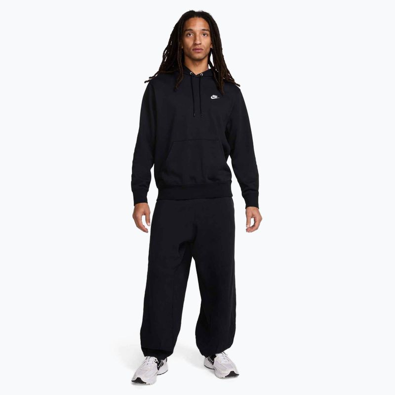 Hanorac pentru bărbați Nike Club French Terry Pullover Hoodie black/black/white 2