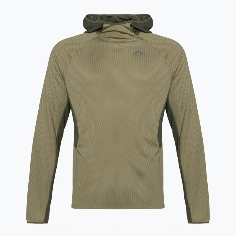 Longsleeve de alergare pentru bărbați Nike Trail Dri-Fit UV LS Hoodie neutral olive/medium olive/lilac bloom