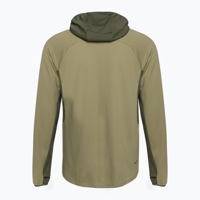 Longsleeve de alergare pentru bărbați Nike Trail Dri-Fit UV LS Hoodie neutral olive/medium olive/lilac bloom 2