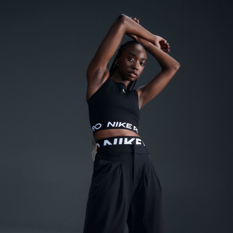 Tank top de antrenament pentru femei Nike Pro Dri-Fit black/white 9