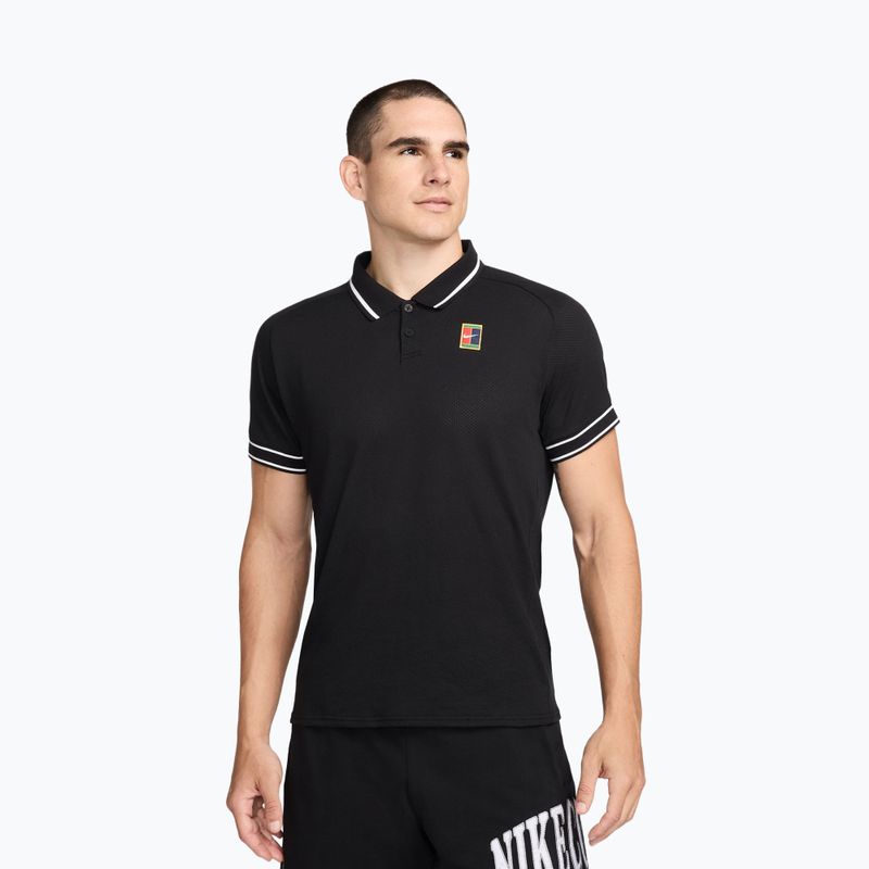 Tricou de tenis pentru bărbați Nike Court Heritage Polo black/white