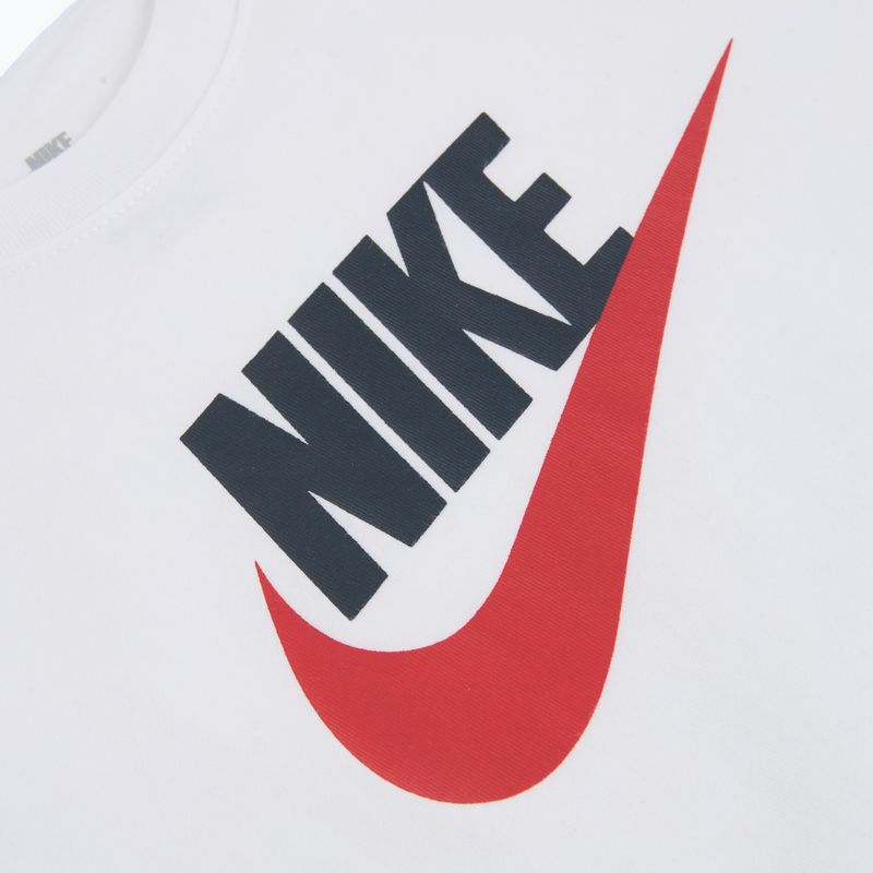 Tricou pentru copii Nike Sportswear white/obsidian/university red 3
