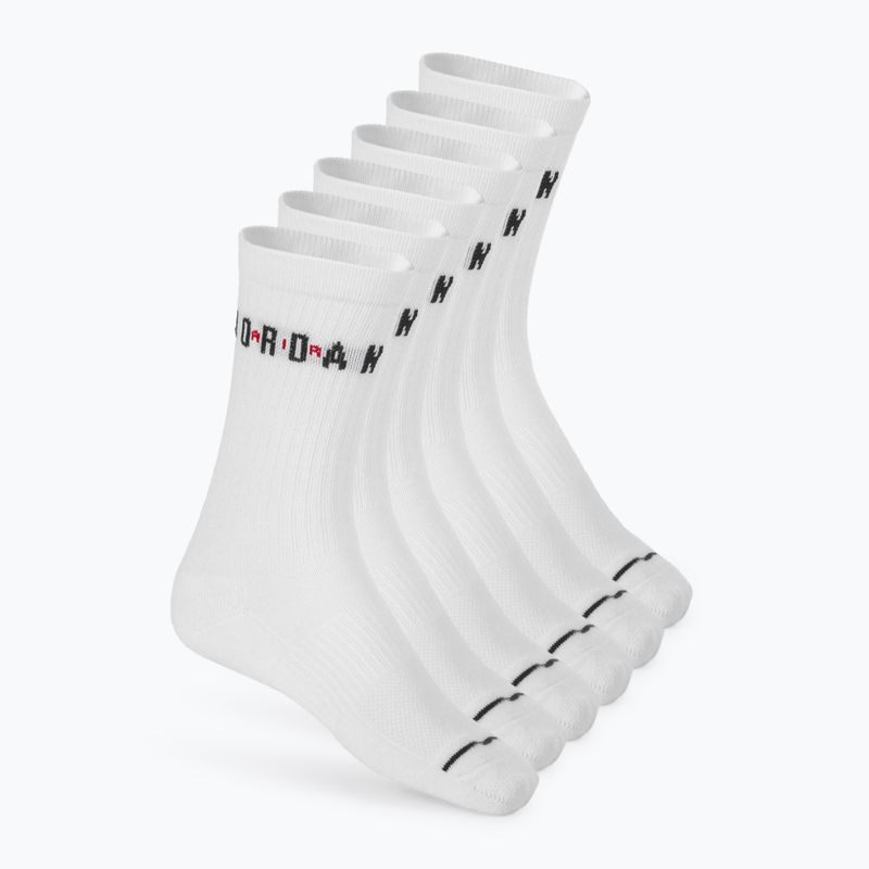 Șosete Jordan Everyday Crew 6 pairs white/gym red/black