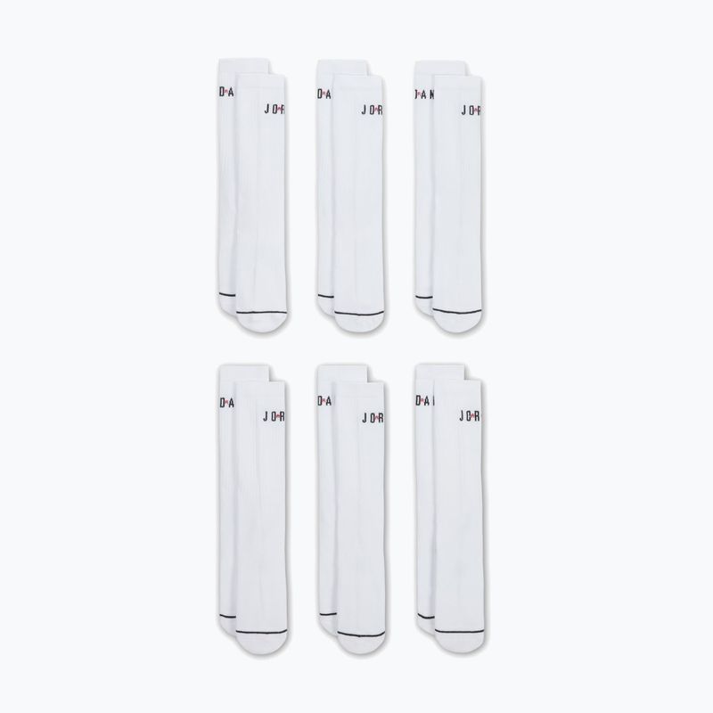 Șosete Nike Jordan Everyday Crew 6 perechi white/gym red/black