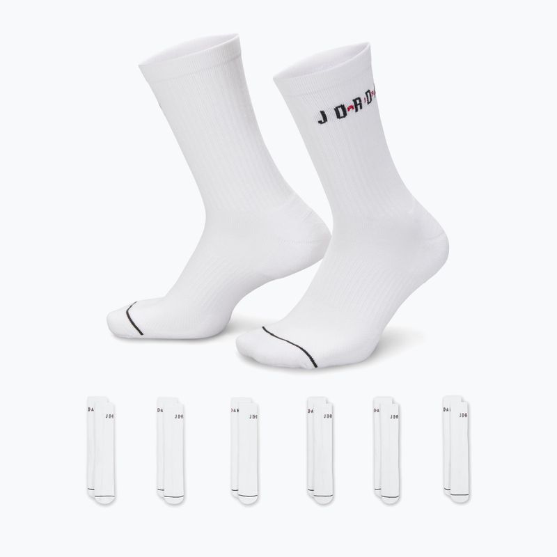 Șosete Jordan Everyday Crew 6 pairs white/gym red/black 8
