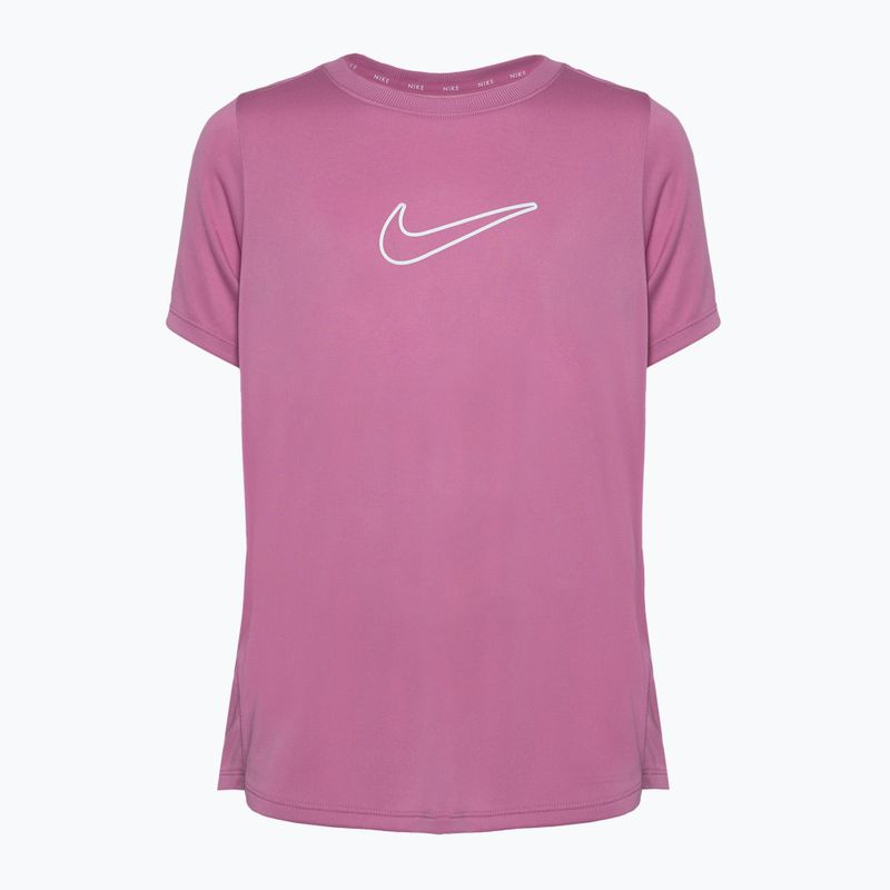 Tricou pentru copii Nike One Dri-Fit magic flamingo/white