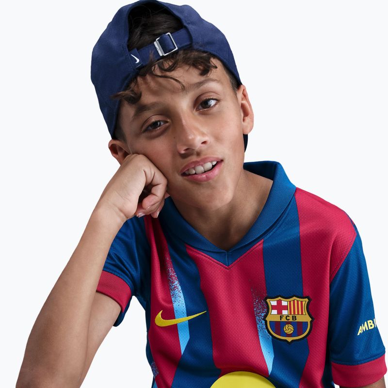 Tricou de fotbal pentru copii Nike FC Barcelona 2025/26 Stadium Fourth gym blue/gym blue/salsa red/opti yellow 5