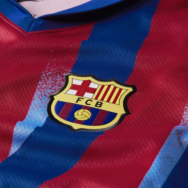 Tricou de fotbal pentru copii Nike FC Barcelona 2025/26 Stadium Fourth gym blue/gym blue/salsa red/opti yellow 8