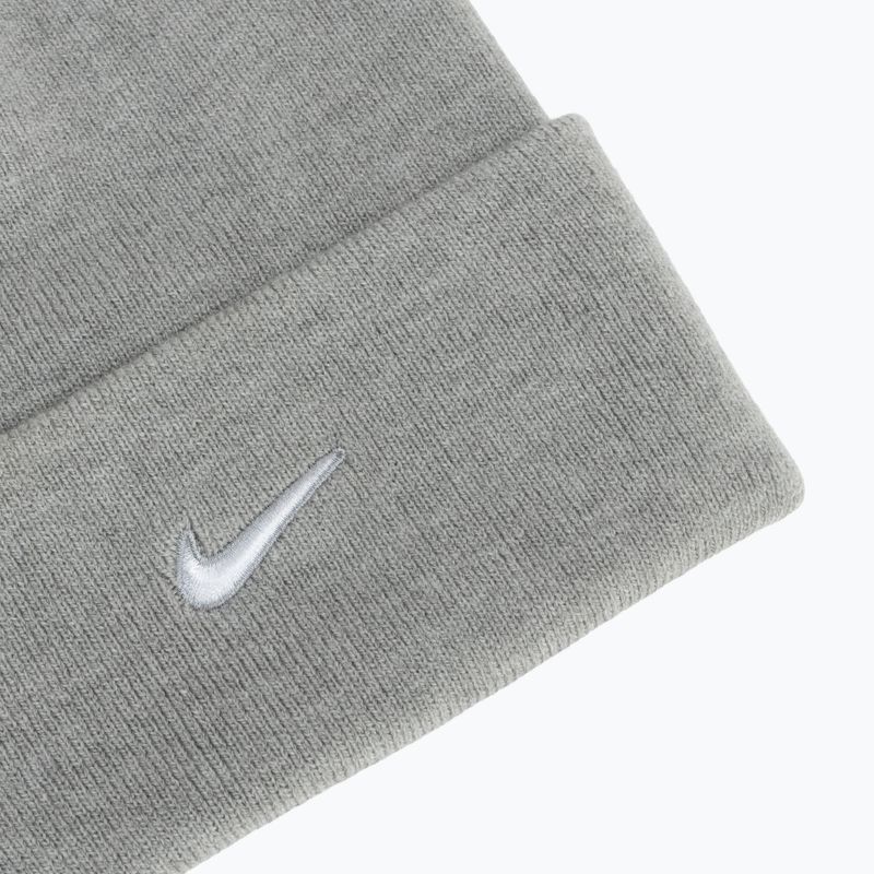 Căciulă de iarnă Nike Peak Swoosh Beanie dark grey heather/white 3
