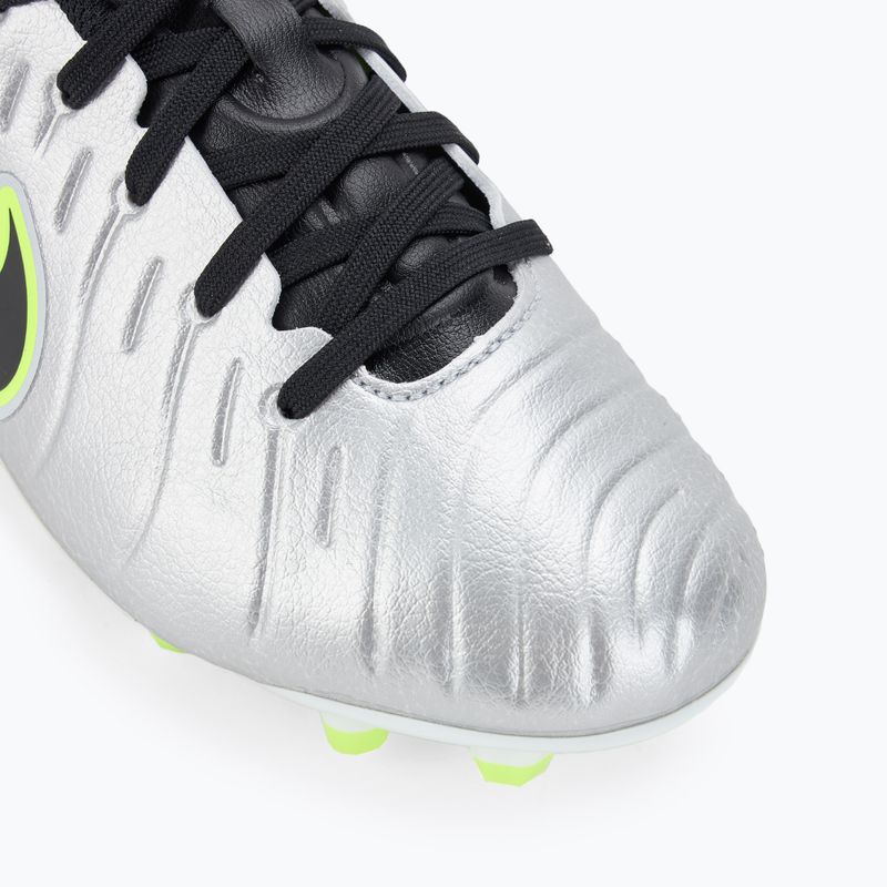 Încălțăminte de fotbal pentru copii Nike Tiempo Legend 10 Academy FG/MG metallic silver/volt/black 7