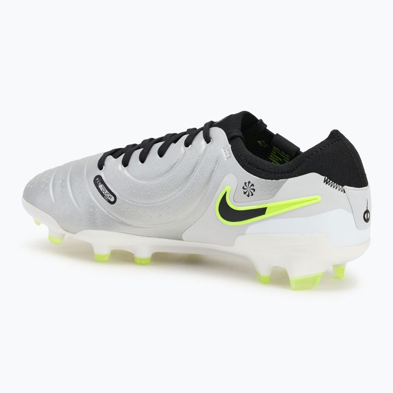 Încălțăminte de fotbal pentru bărbați Nike Tiempo Legend 10 Pro FG metallic silver/volt/black 3