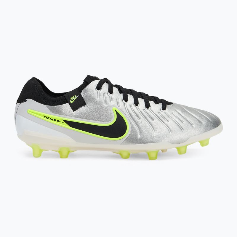 Nike Legend 10 Pro Ag-Pro cizme de fotbal pentru bărbați argint metalic / volt / negru 2