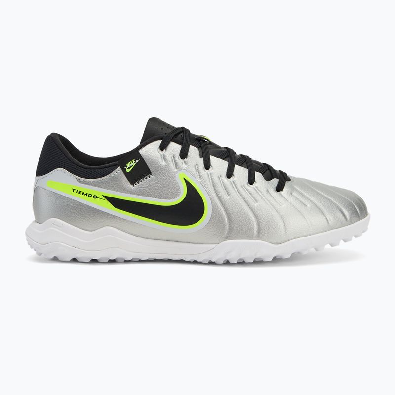 Încălțăminte de fotbal pentru bărbați Nike Tiempo Legend 10 Academy TF metallic silver/volt/black 2