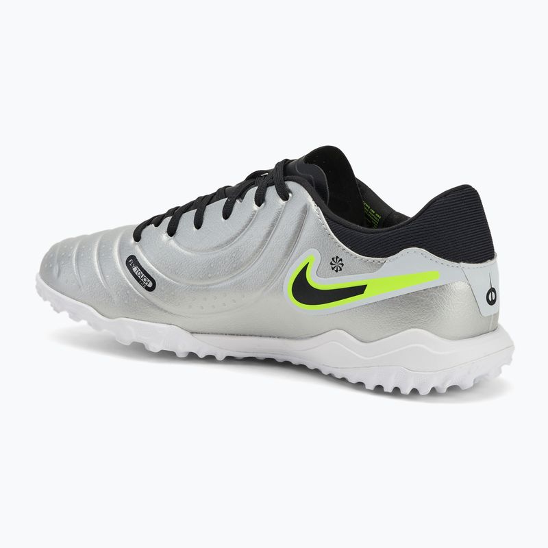 Încălțăminte de fotbal pentru bărbați Nike Tiempo Legend 10 Academy TF metallic silver/volt/black 3