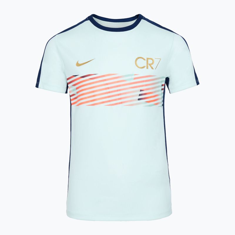 Tricou de fotbal pentru copii Nike CR7 Academy Dri-FIT barely green/ blue void/ metallic gold