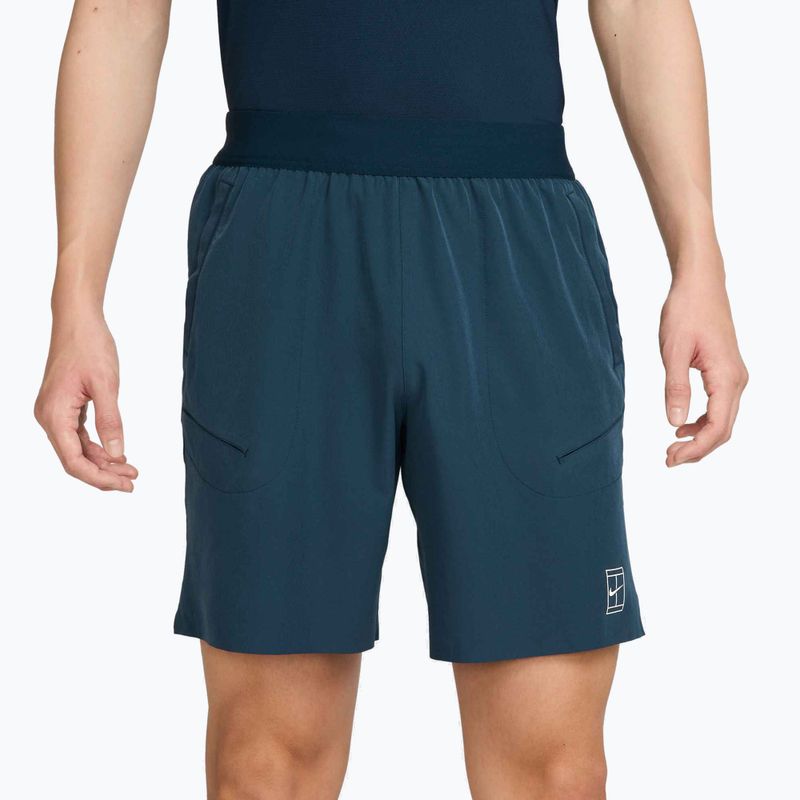 Pantaloni scurți de tenis pentru bărbați Nike Court Dri-Fit Advantage 8" armory navy/white 4