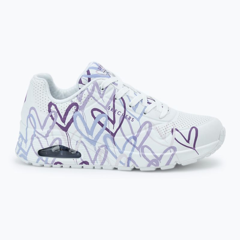 Încălțăminte pentru femei SKECHERS JGoldcrown Uno Spread The Love white/light purple 2