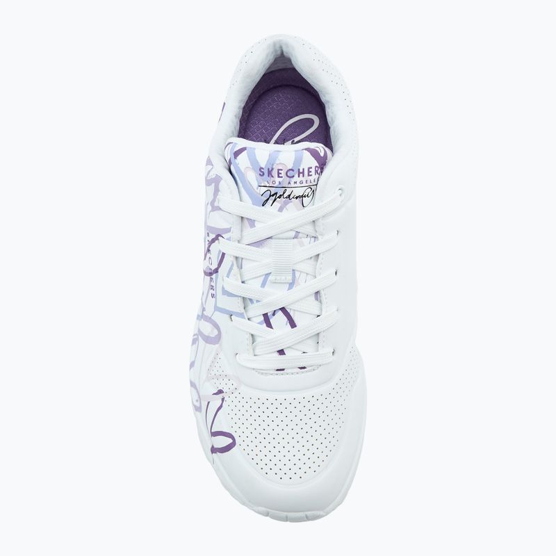 Încălțăminte pentru femei SKECHERS JGoldcrown Uno Spread The Love white/light purple 5