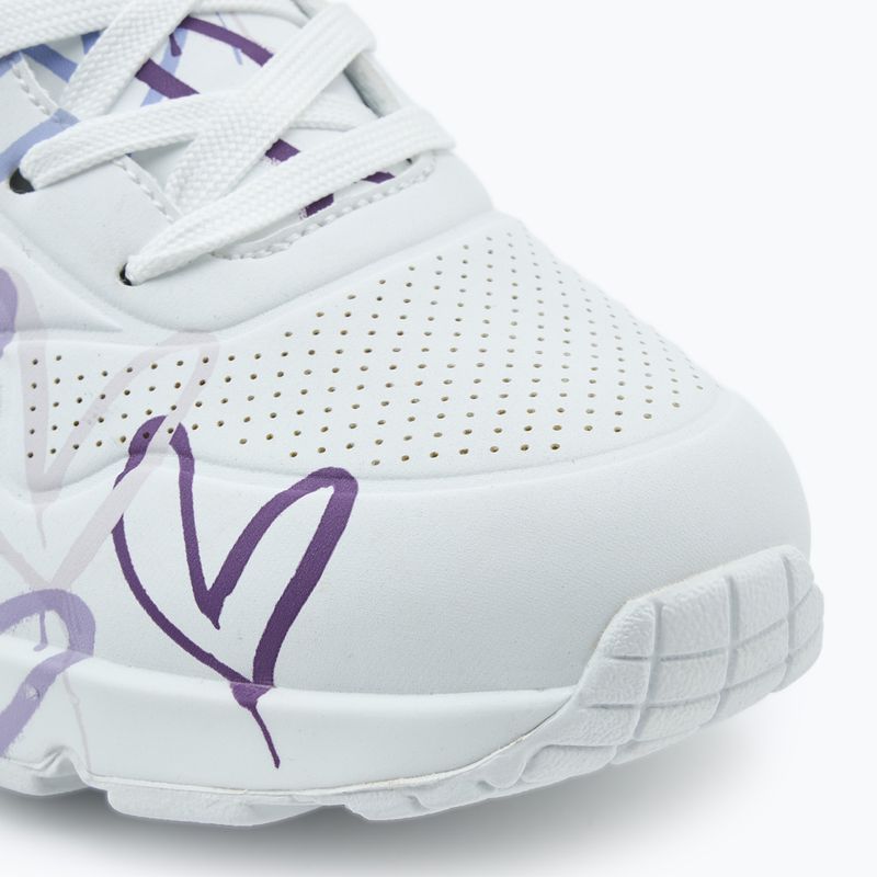 Încălțăminte pentru femei SKECHERS JGoldcrown Uno Spread The Love white/light purple 7