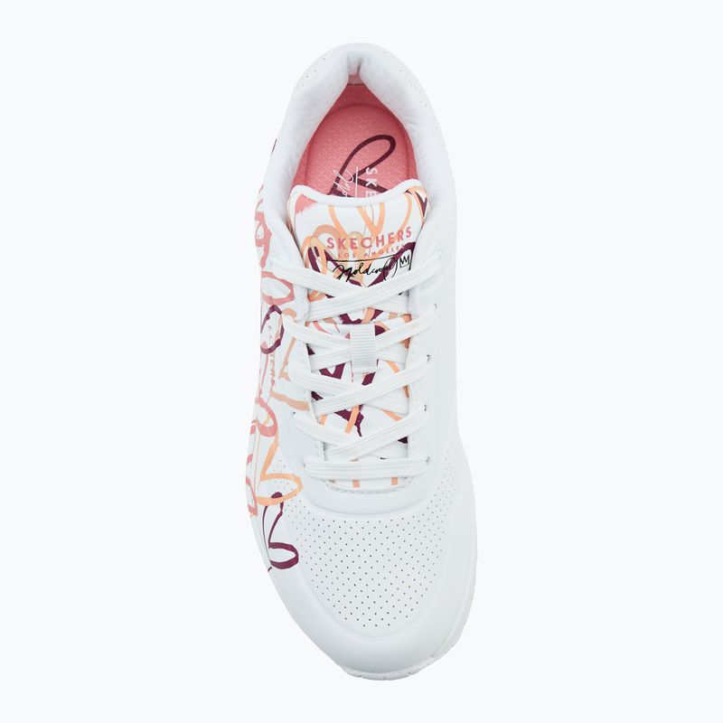 Încălțăminte pentru femei SKECHERS JGoldcrown Uno Spread The Love white/coral 5