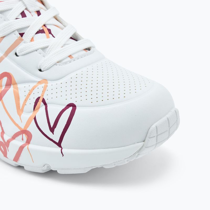 Încălțăminte pentru femei SKECHERS JGoldcrown Uno Spread The Love white/coral 7