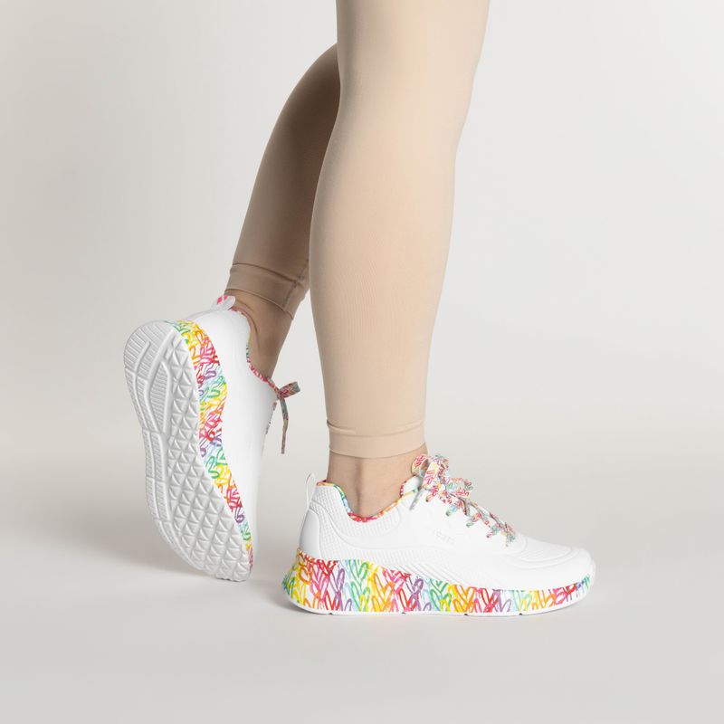 Încălțăminte pentru femei SKECHERS Uno Lite Exuberant Hearts white/multi 2