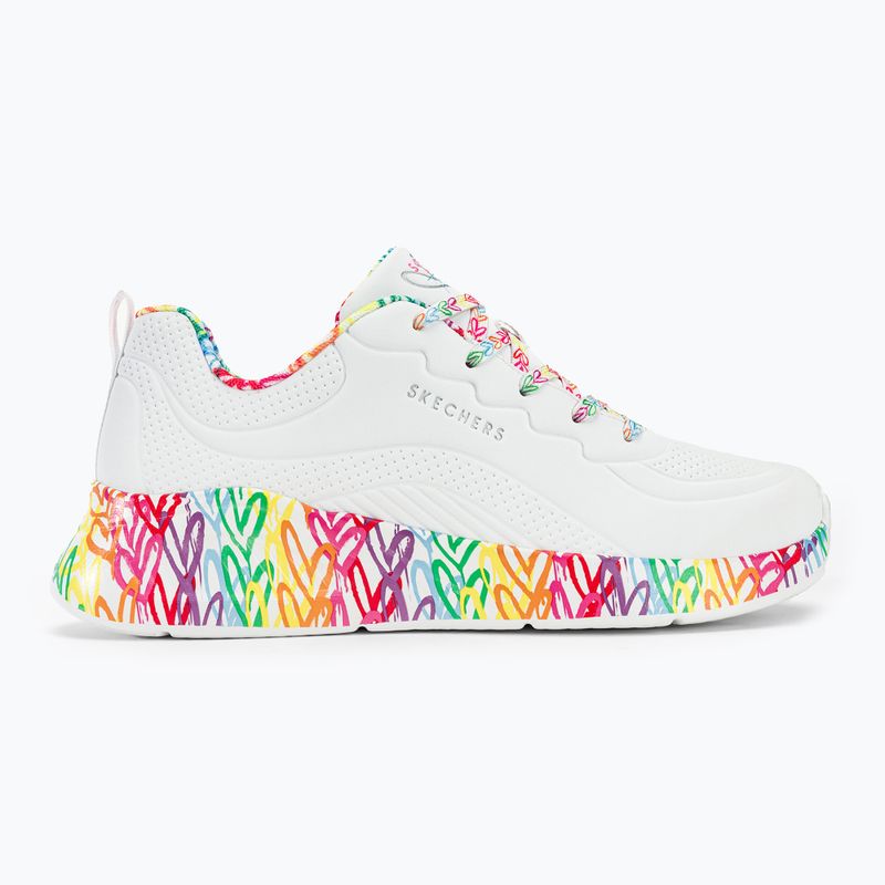 Încălțăminte pentru femei SKECHERS Uno Lite Exuberant Hearts white/multi 3