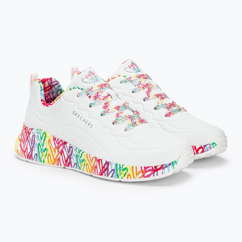 Încălțăminte pentru femei SKECHERS Uno Lite Exuberant Hearts white/multi 5