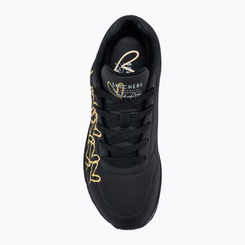 Încălțăminte pentru femei SKECHERS JGoldcrown Uno Golden Heart black/multicolor metallic 5