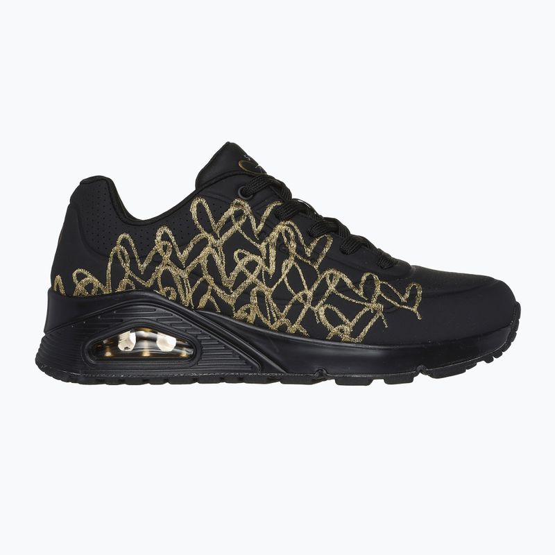 Încălțăminte pentru femei SKECHERS JGoldcrown Uno Golden Heart black/multicolor metallic 9