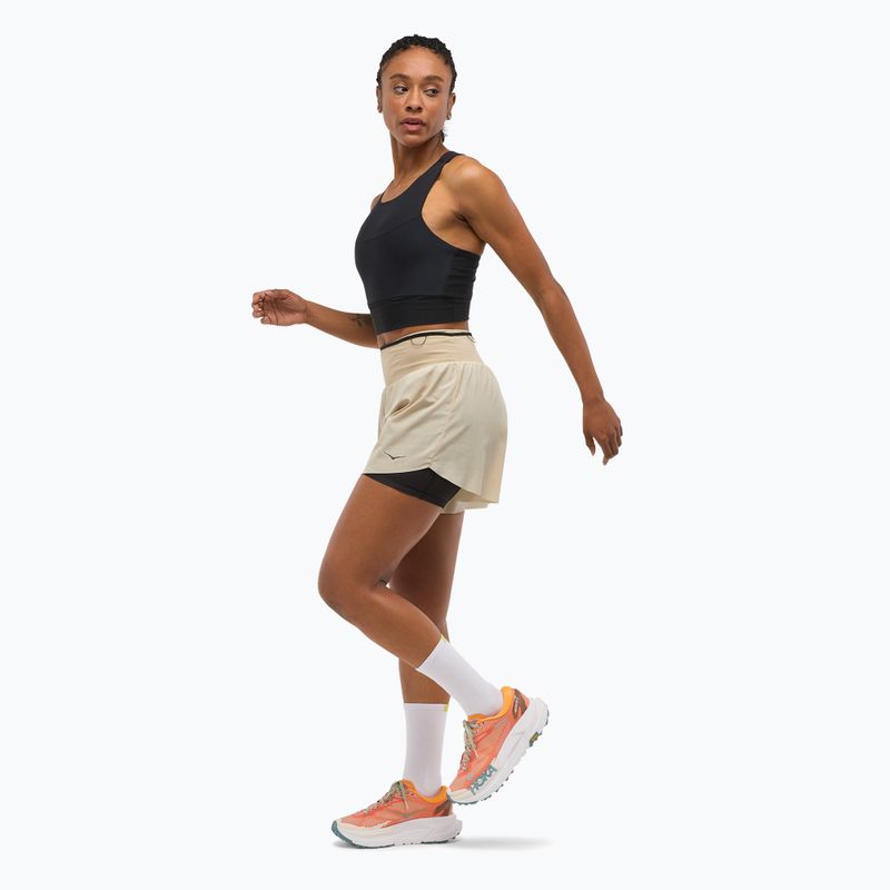 Pantaloni scurți de alergare pentru femei HOKA Skyglide oatmeal 2