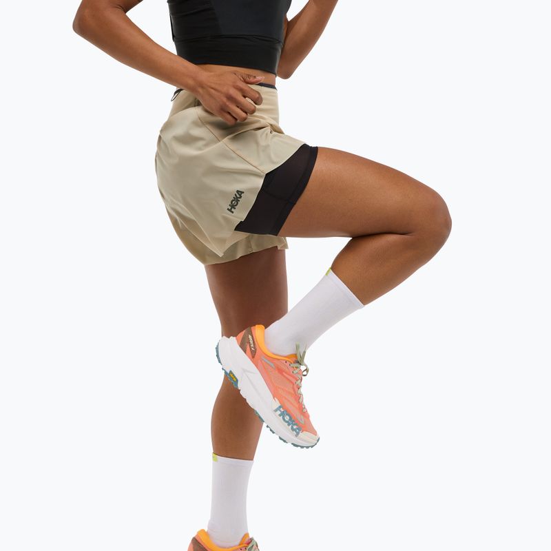Pantaloni scurți de alergare pentru femei HOKA Skyglide oatmeal 4