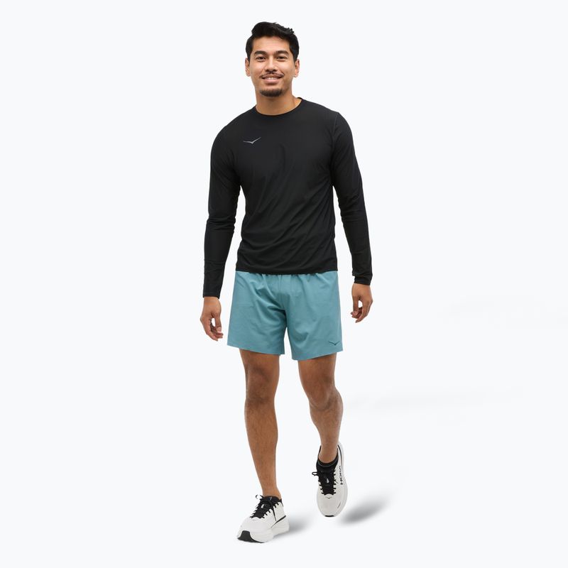Pantaloni scurți de alergare HOKA Glide 7'' 2in1 pentru bărbați nountain fog 2