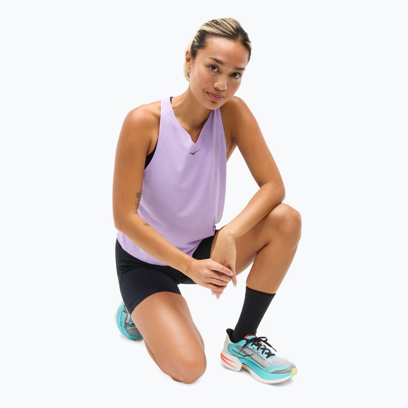 Femei HOKA Race Day Singlet aster flori de alergare tricou 4