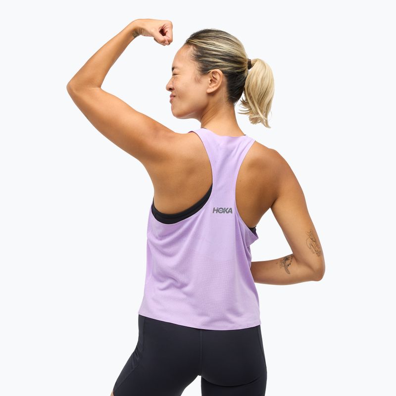 Femei HOKA Race Day Singlet aster flori de alergare tricou 5