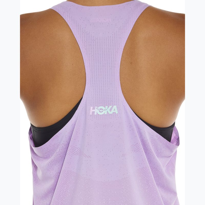 Femei HOKA Race Day Singlet aster flori de alergare tricou 8
