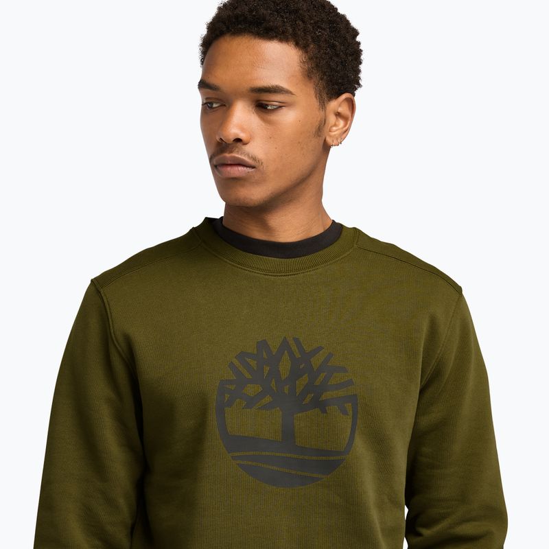 Bluză pentru bărbați Timberland Tree Logo Crew Neck dark olive 4