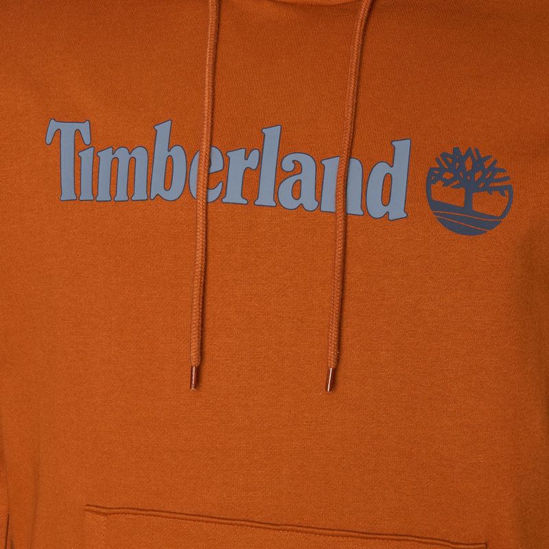 Hanorac pentru bărbați Timberland Linear Logo Hoodie umber 3