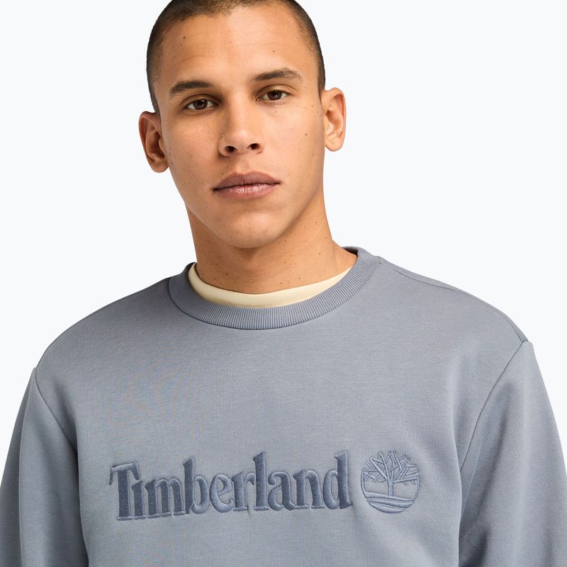 Bluză pentru bărbați Timberland Embroidery Tonal Crew Neck folkstone gray 4