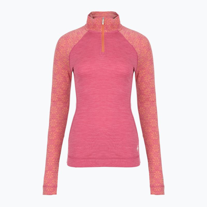 Bluză termoactivă pentru femei Smartwool Classic Thermal Merino Base Layer 1/4 Zip Boxed garden pink digi snow 3