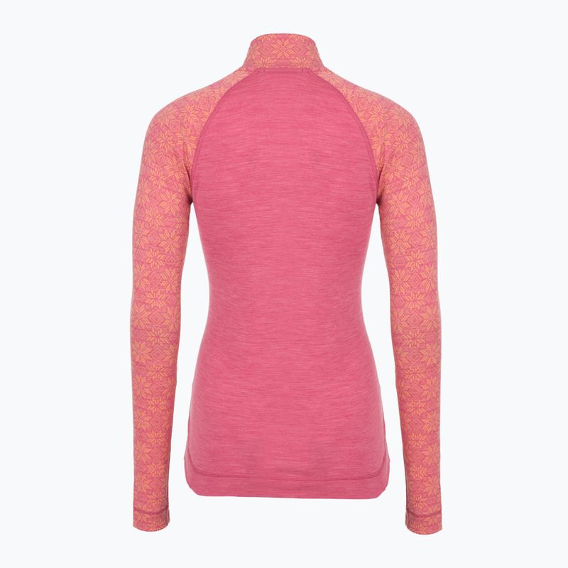 Bluză termoactivă pentru femei Smartwool Classic Thermal Merino Base Layer 1/4 Zip Boxed garden pink digi snow 4