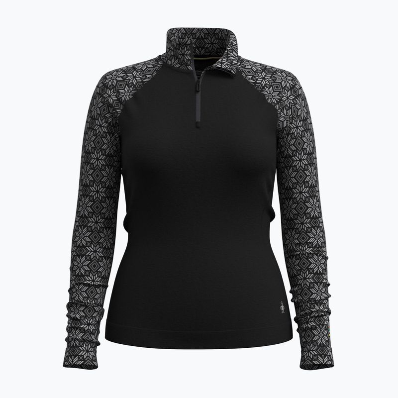 Bluză termoactivă pentru femei Smartwool Classic Thermal Merino Base Layer 1/4 Zip Boxed black digi snow 3