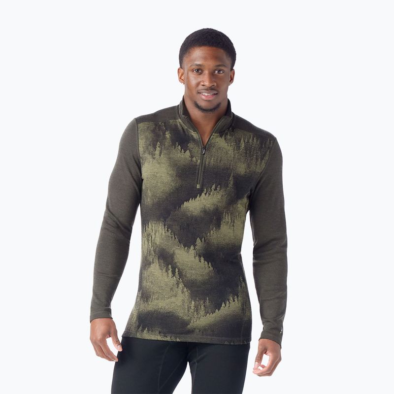 Bluză termoactivă pentru bărbați Smartwool Classic Thermal Merino Base Layer 1/4 Zip Boxed north woods foggy pines